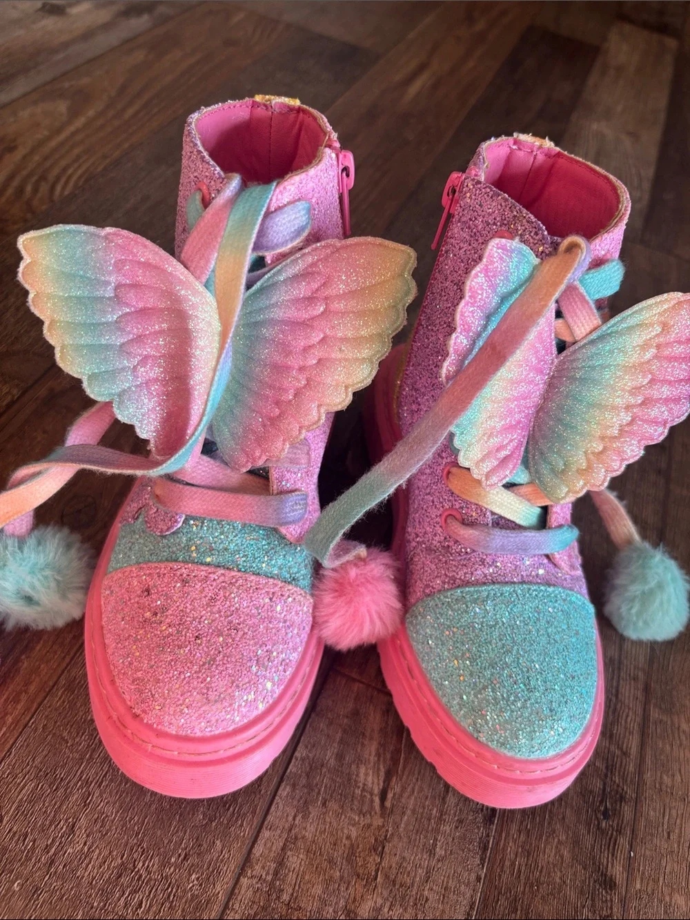Rainbow glitter shoes